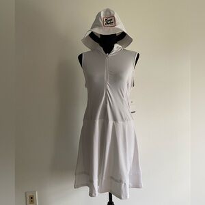 White Hooded Sleeveless Dress